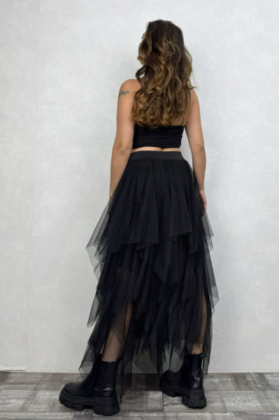 Kat Kat Tül Etek - Siyah