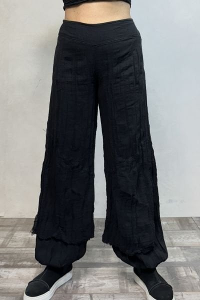 Mia Müslin Pantolon  - Siyah
