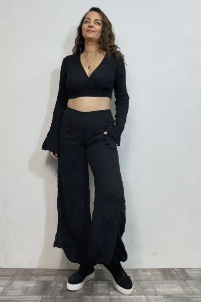 Mia Müslin Pantolon  - Siyah