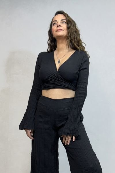 Mia Müslin Bluz - Siyah