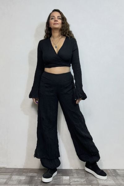Mia Müslin Bluz - Siyah