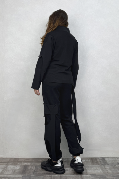 Lamante Straps Triko Pantolon - Siyah