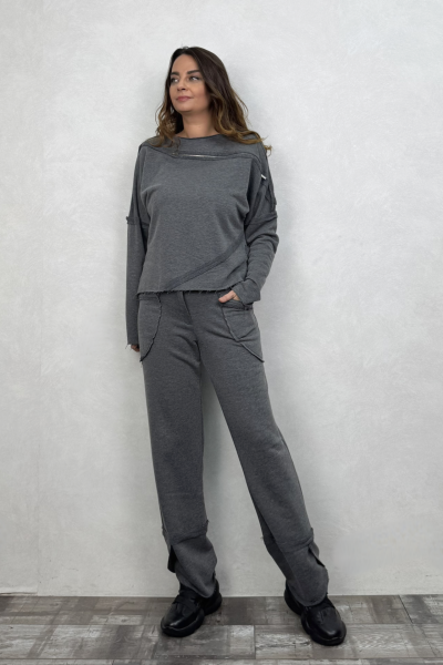 Lamante Bloom Fermuar Detaylı Sweatshirt - Antrasit