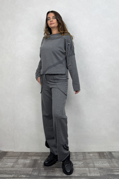 Lamante Bloom Paça Detaylı Pantolon- Antrasit