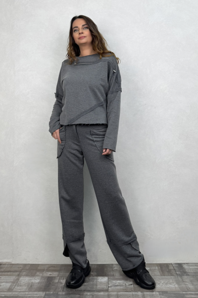 Lamante Bloom Paça Detaylı Pantolon- Antrasit