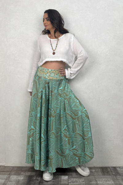 İpek Pantolon Etek - Mint