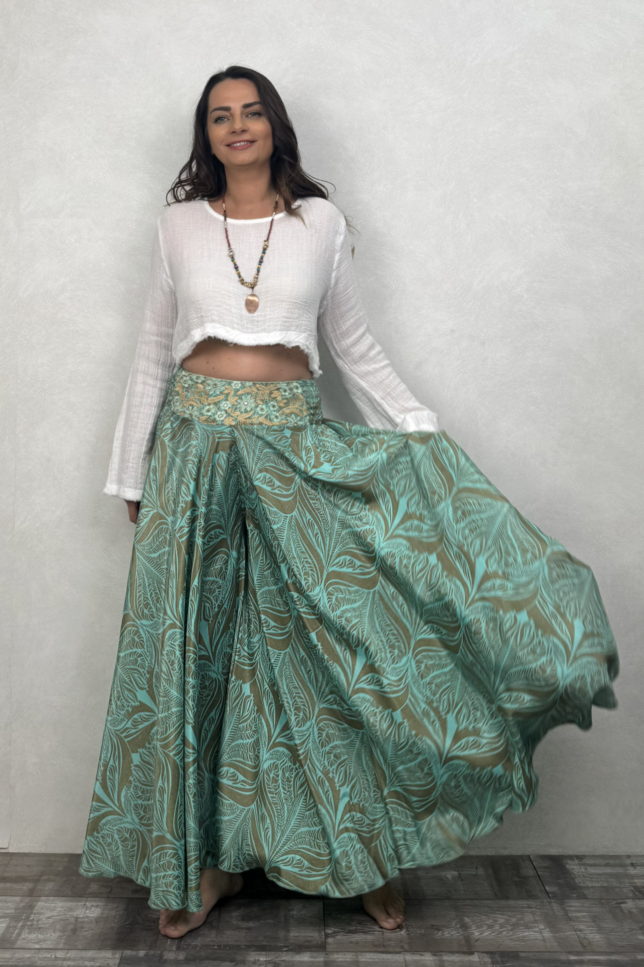 İpek Pantolon Etek - Mint