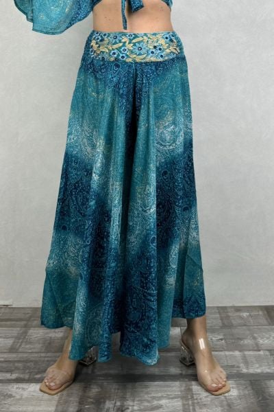 Palermo Kimono Kol İpek Takım - Turkuaz