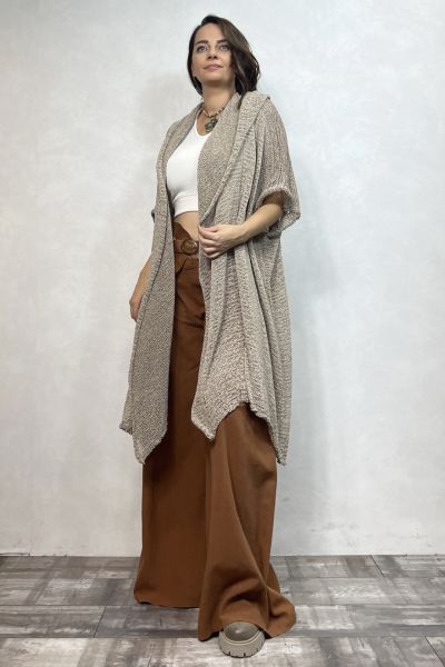 Boho Tasarım Merserize Hırka - Vizon