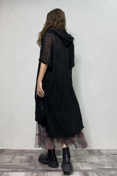Boho Tasarım Merserize Hırka - Siyah
