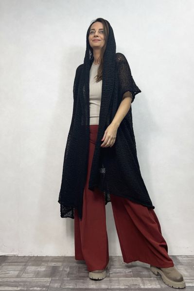 Boho Tasarım Merserize Hırka - Siyah