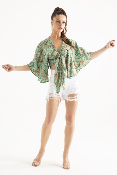 İpek Bolero Bluz - Mint
