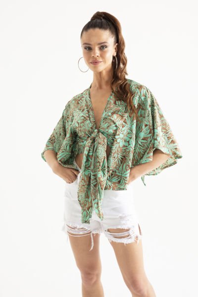 İpek Bolero Bluz - Mint
