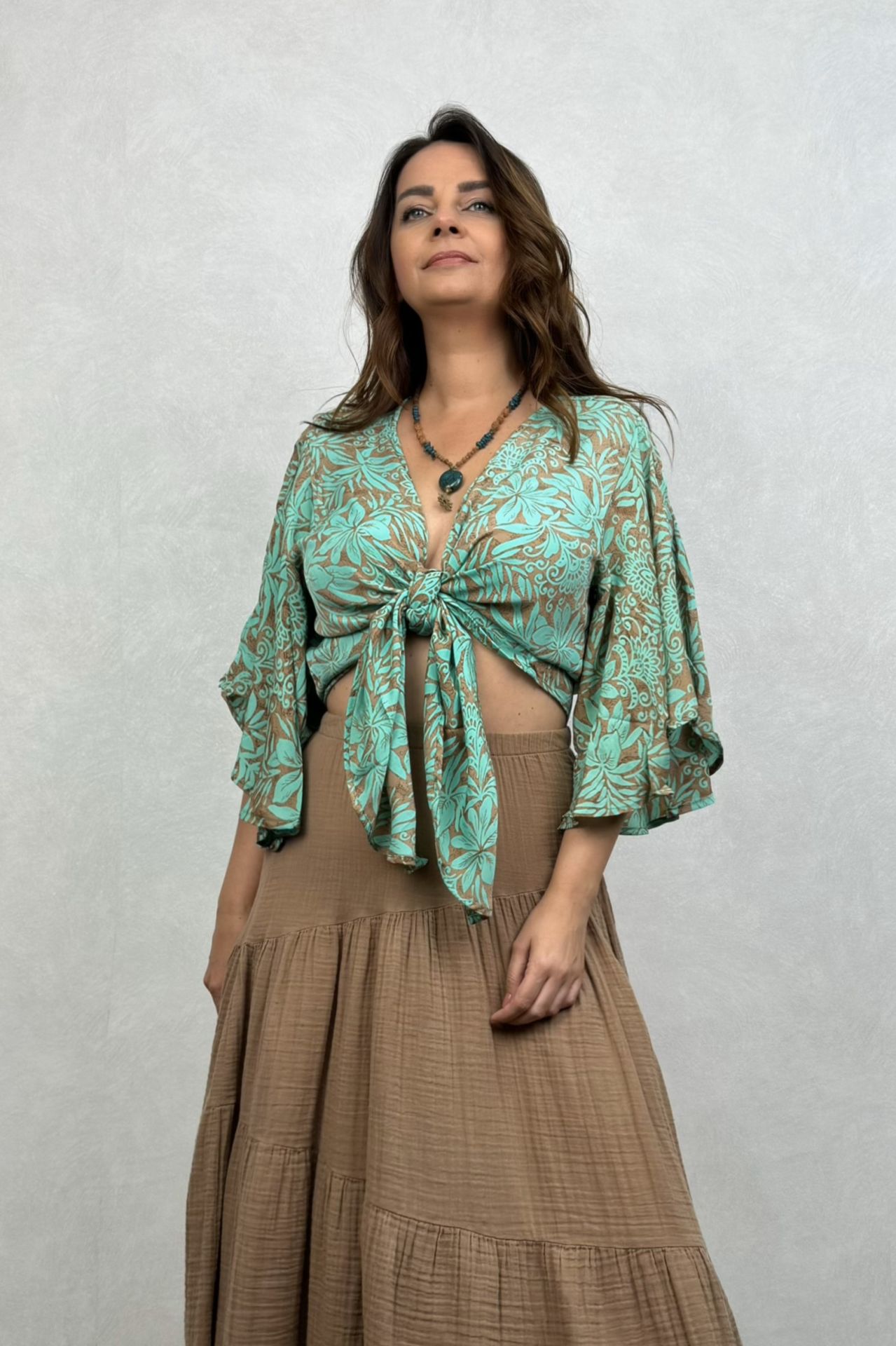 İpek Bolero Bluz - Mint