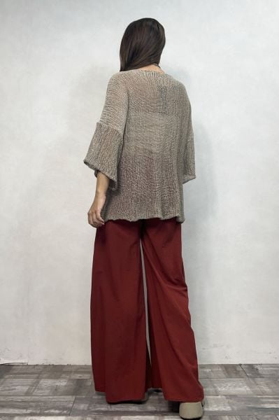 Kayık Yaka Merserize Bluz - Vizon