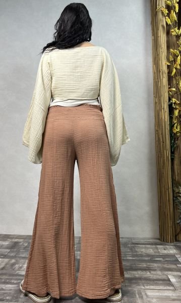 Bendis Müslin Pantolon Mocha- Kahve Kızıl