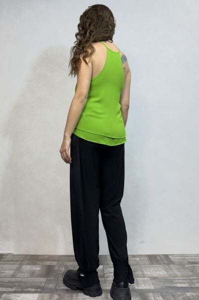 Pencere Detaylı Şık Bluz - Neon Yeşil