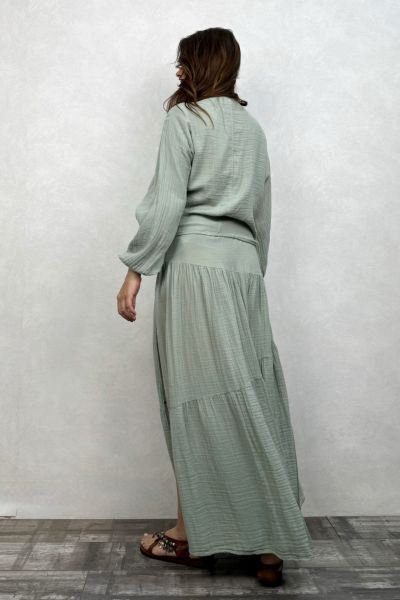 Dione Müslin Etek - Mint Yeşil