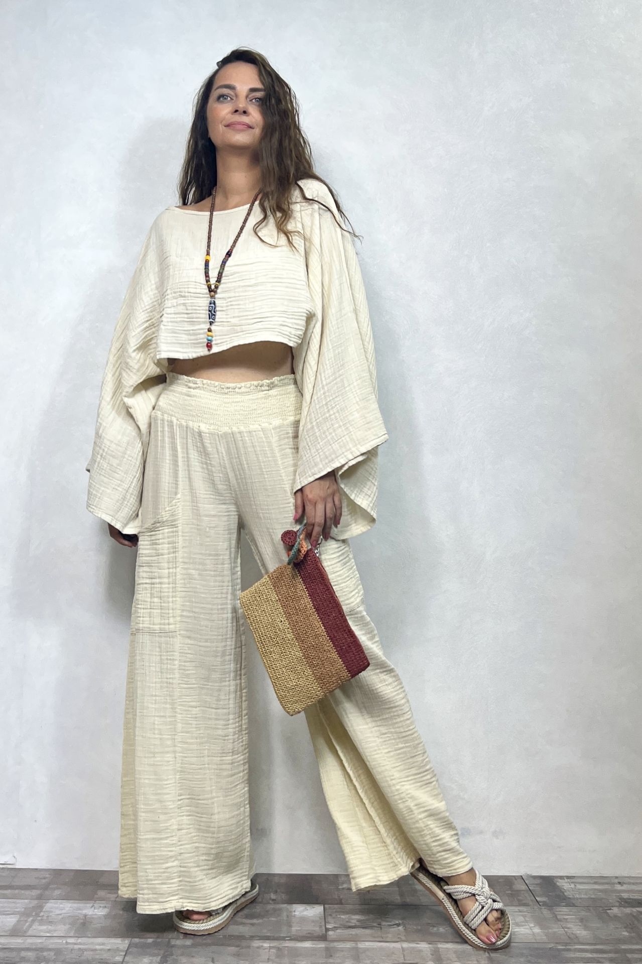 Bia Müslin Bluz Beige -Bej