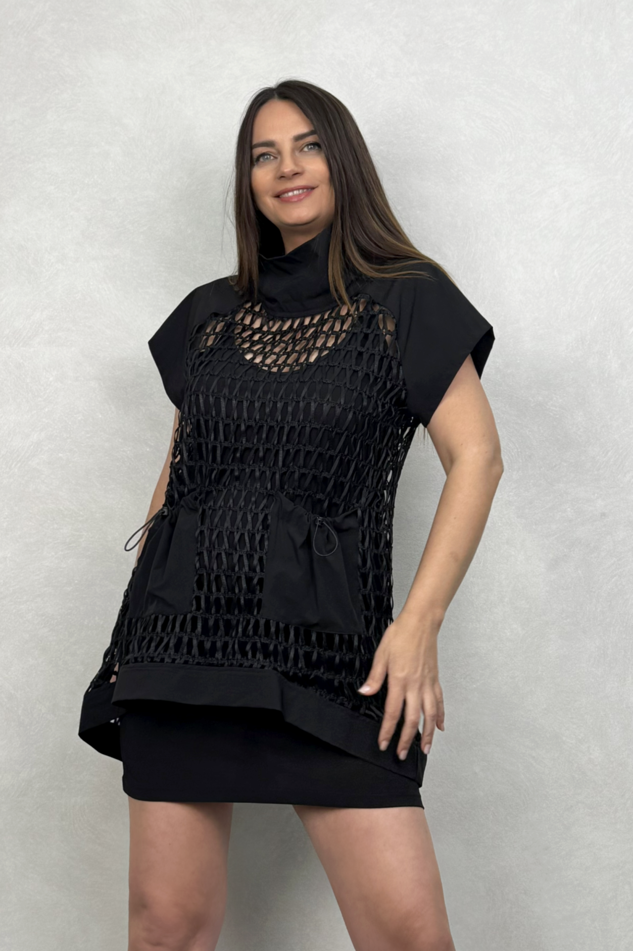 Lamante File Tasarım Bluz - Siyah