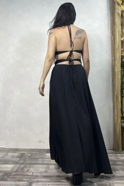 Bohem Maxi Elbise- Siyah
