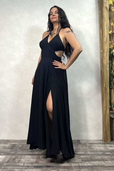 Bohem Maxi Elbise- Siyah