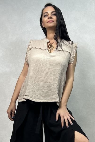 Elina Bluz Stone - Taş Rengi