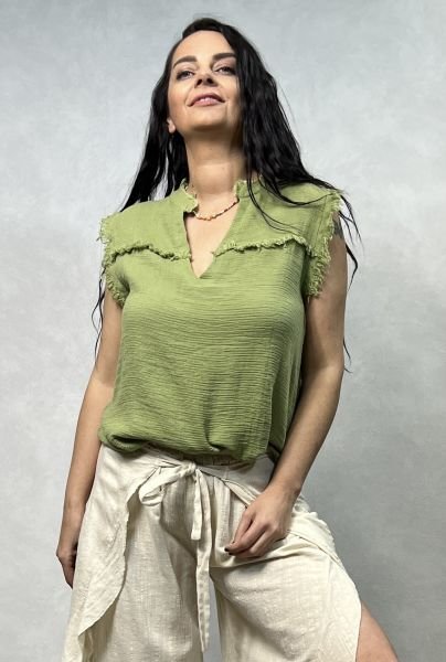 Elina Bluz Sage Green - Yeşil