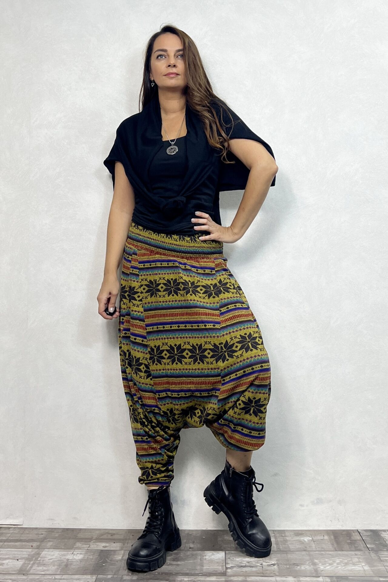 Gipe Bel Detaylı, Kışlık, Şalvar Pantolon - Sarı