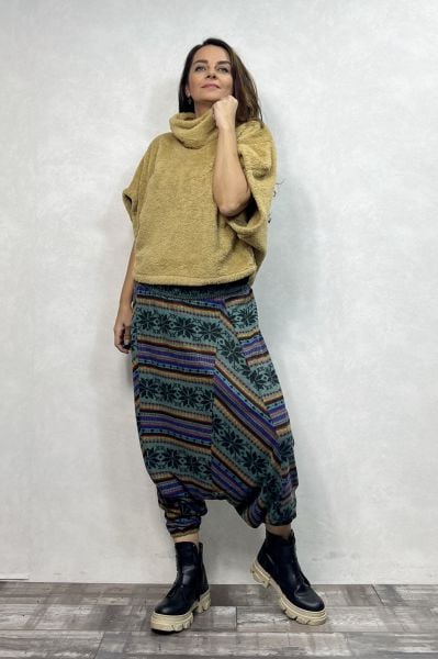 Gipe Bel Detaylı, Kışlık, Şalvar Pantolon - Petrol