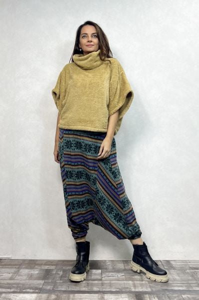 Gipe Bel Detaylı, Kışlık, Şalvar Pantolon - Petrol