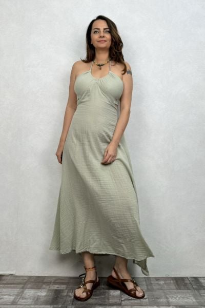 Imera Müslin Elbise Sea Green - Su Yeşili