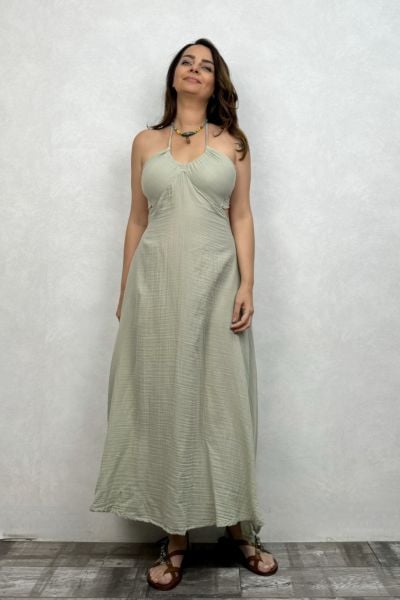 Imera Müslin Elbise Sea Green - Su Yeşili