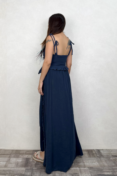 Belus Bağlamalı Bluz Midnight Navy - Lacivert