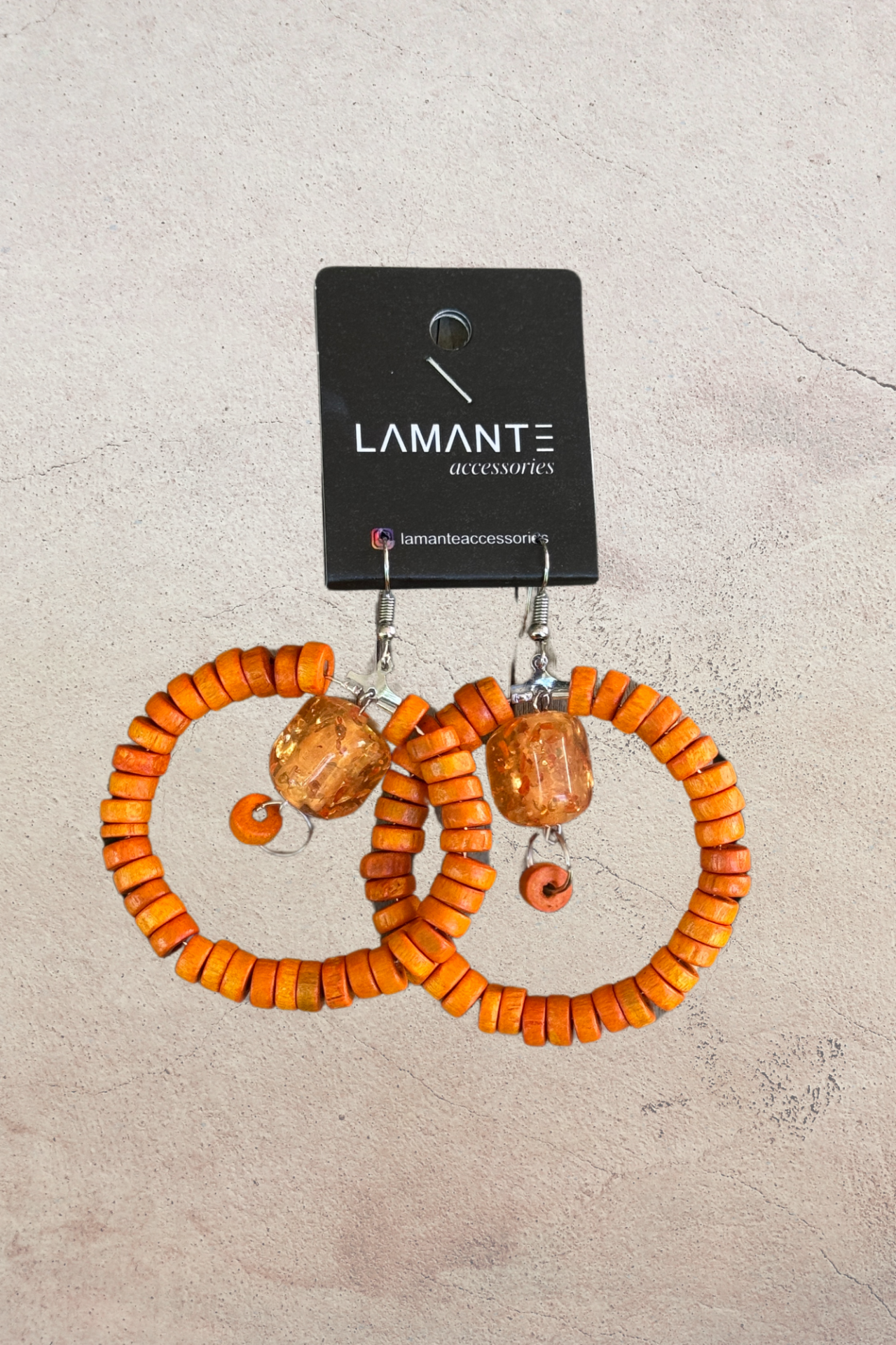 Lamante Tasarım Küpe - Turuncu