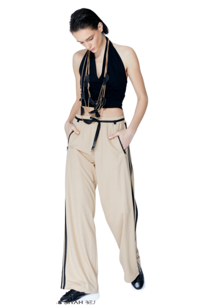 Lamante Bulmaca Crop Bluz  - Siyah