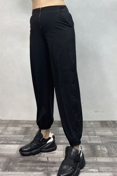 Lamante Çıtçıtlı Pantolon- Siyah