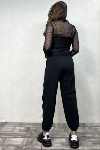 Lamante Çıtçıtlı Pantolon- Siyah