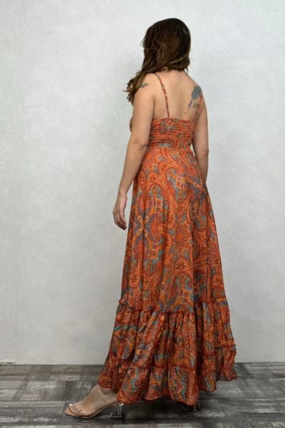 Rhapsody İpek Elbise - Orange