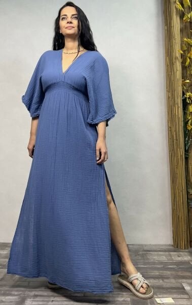 Hemera Müslin Elbise Moonlight Blue - Mavi