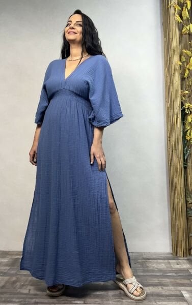 Hemera Müslin Elbise Moonlight Blue - Mavi