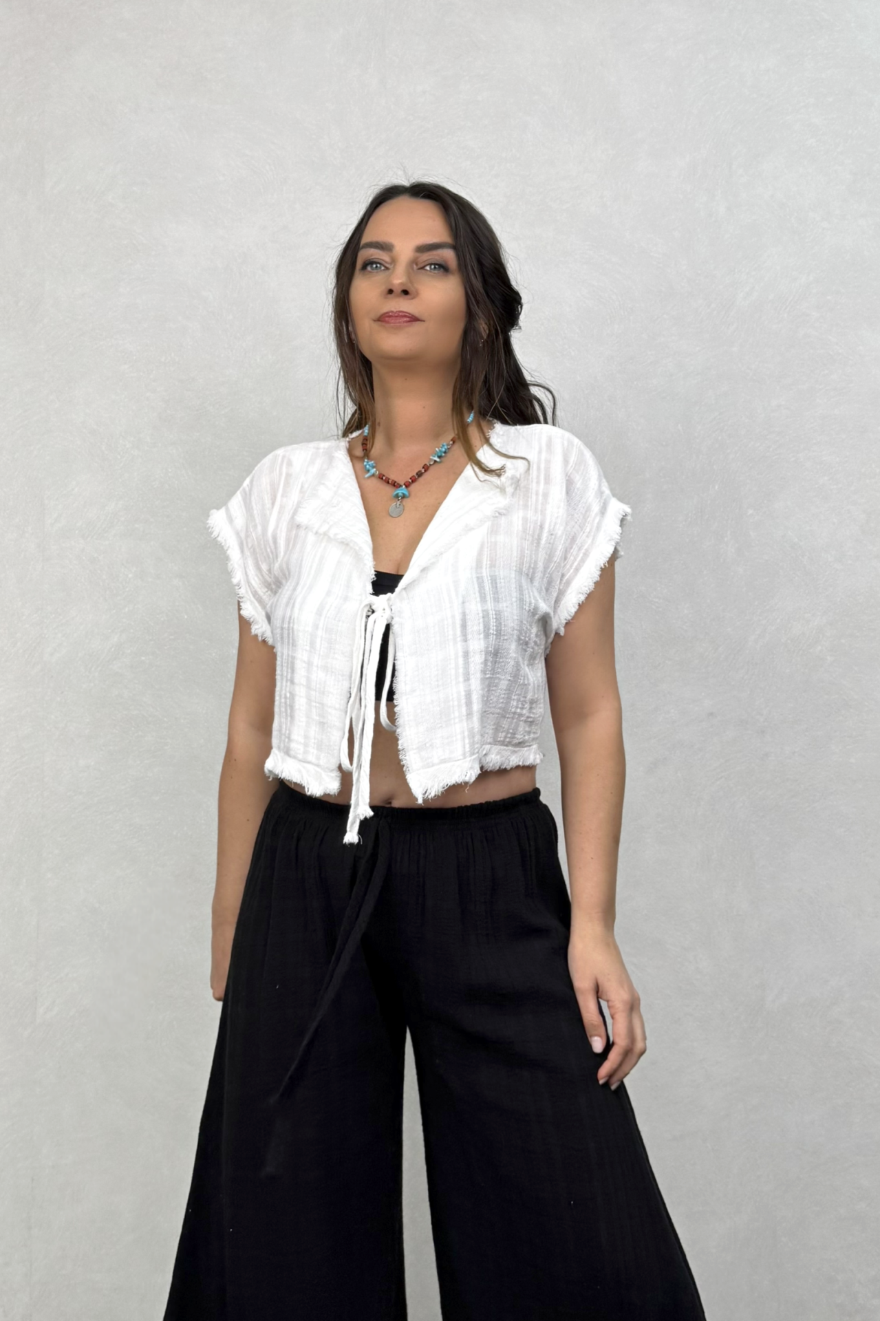 Vialis Müslin Bluz White - Beyaz