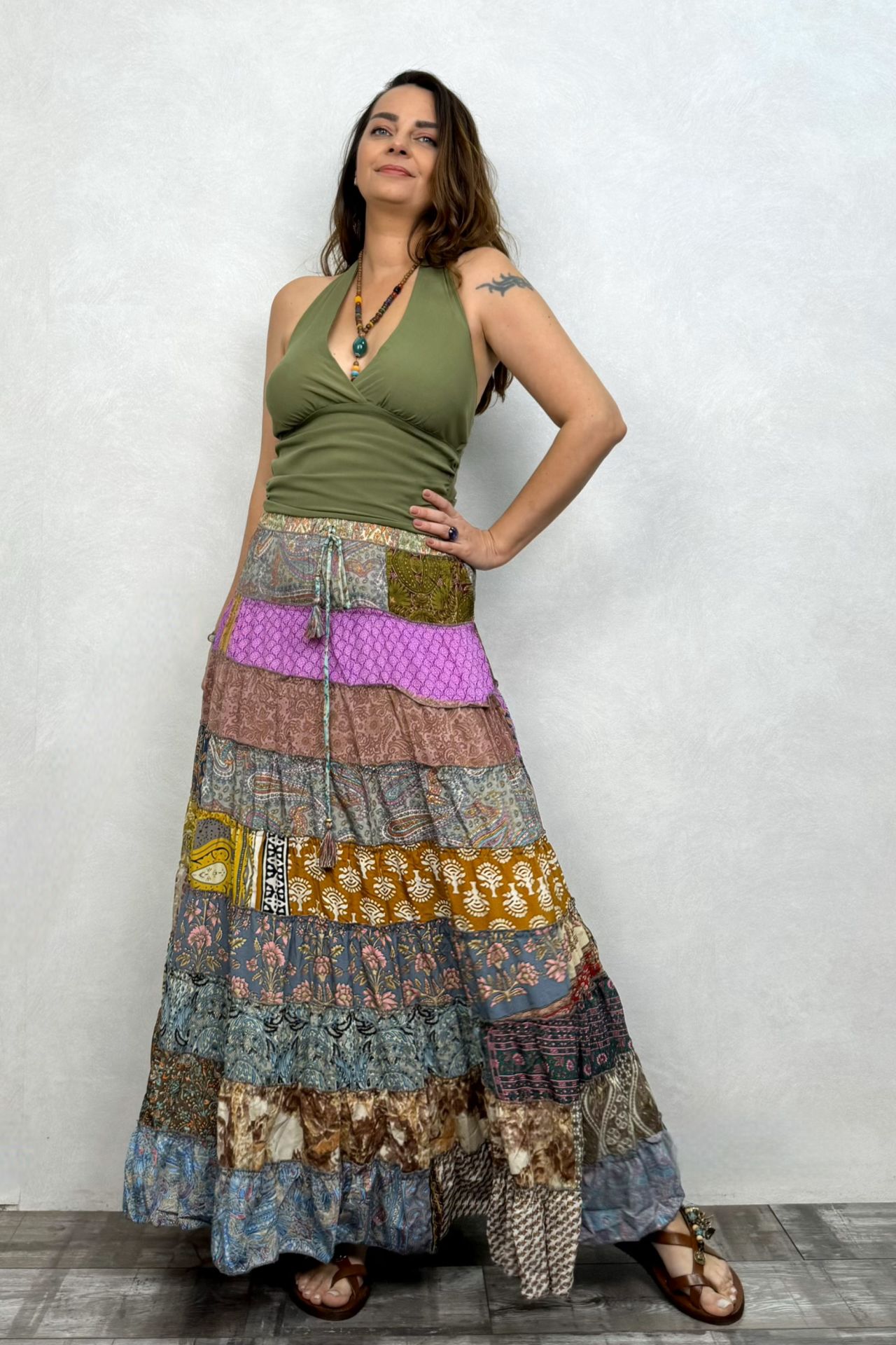 Gypsy Patch İpek Etek-Tres