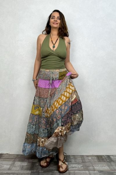 Gypsy Patch İpek Etek-Tres