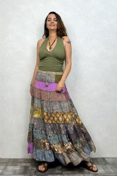 Gypsy Patch İpek Etek-Tres