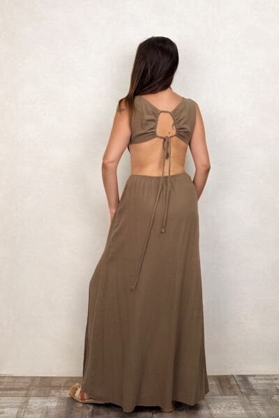 Diana Premium Elbise Neutral Brown -Doğal Kahve
