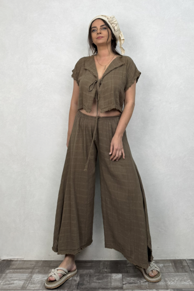 Vialis Müslin Pantolon Neutral Brown - Doğal Kahve