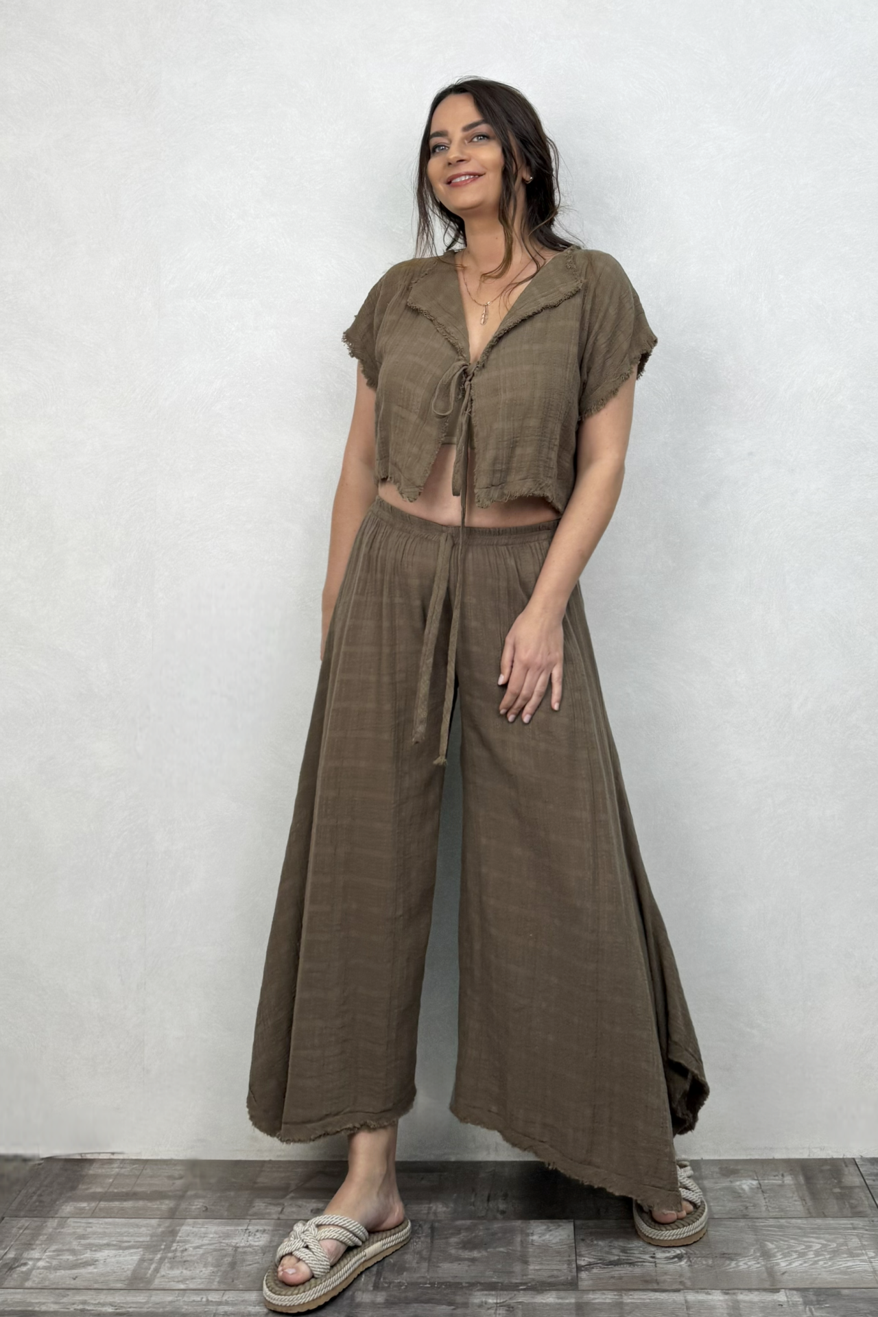 Vialis Müslin Pantolon Neutral Brown - Doğal Kahve