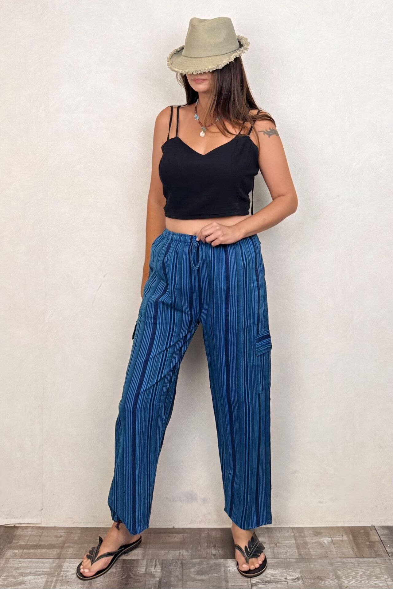 Nepal Kargo Pantolon - Mavi Çizgili