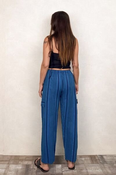 Nepal Kargo Pantolon - Mavi Çizgili